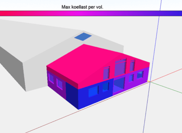 Screenshots van de resultaten uit een warmteverliesberekening